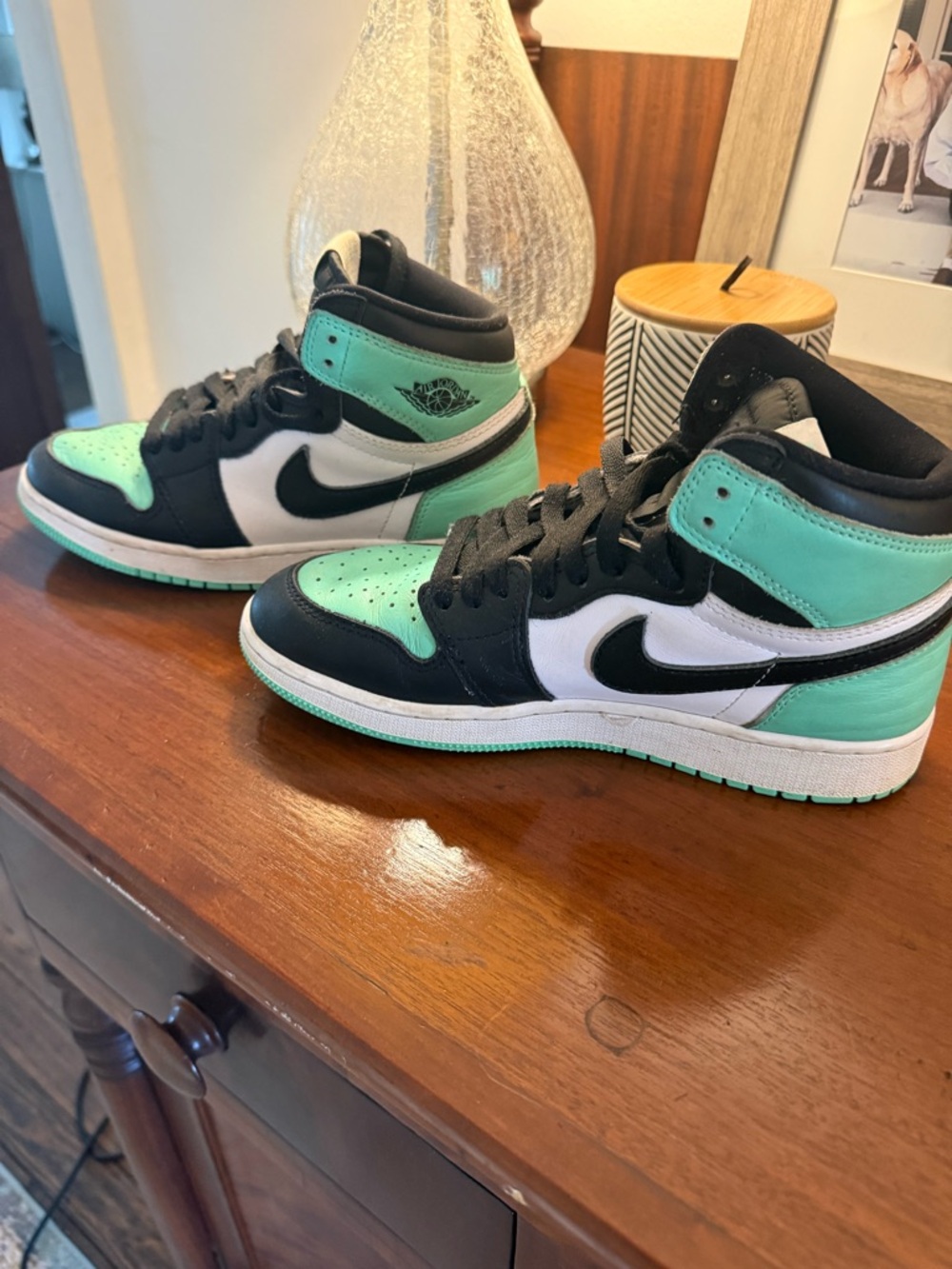 Nike Air Jordan 1 High - Mint Green, Black & White